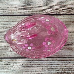 Vintage Pink Glass Bunny on Basket